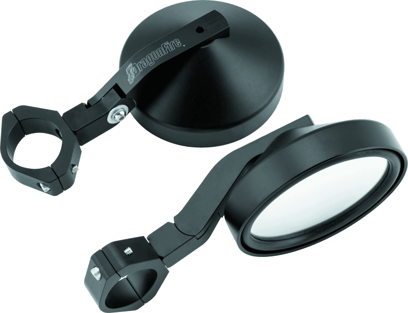 DragonFire Racing — Defender SS Side View Mirror, 1.75 in. to 2 in. Clamp, Black