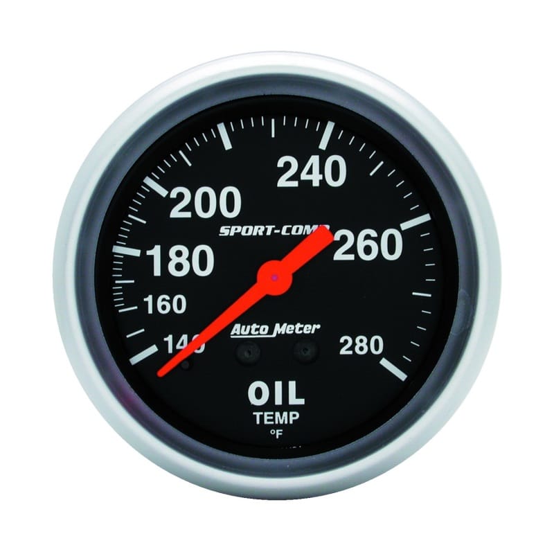 AutoMeter — Autometer Sport-Comp 66.7mm 140-280 Degree F PSI Mechanical Oil Temperature Gauge
2-5/8" OIL TEMP, 140