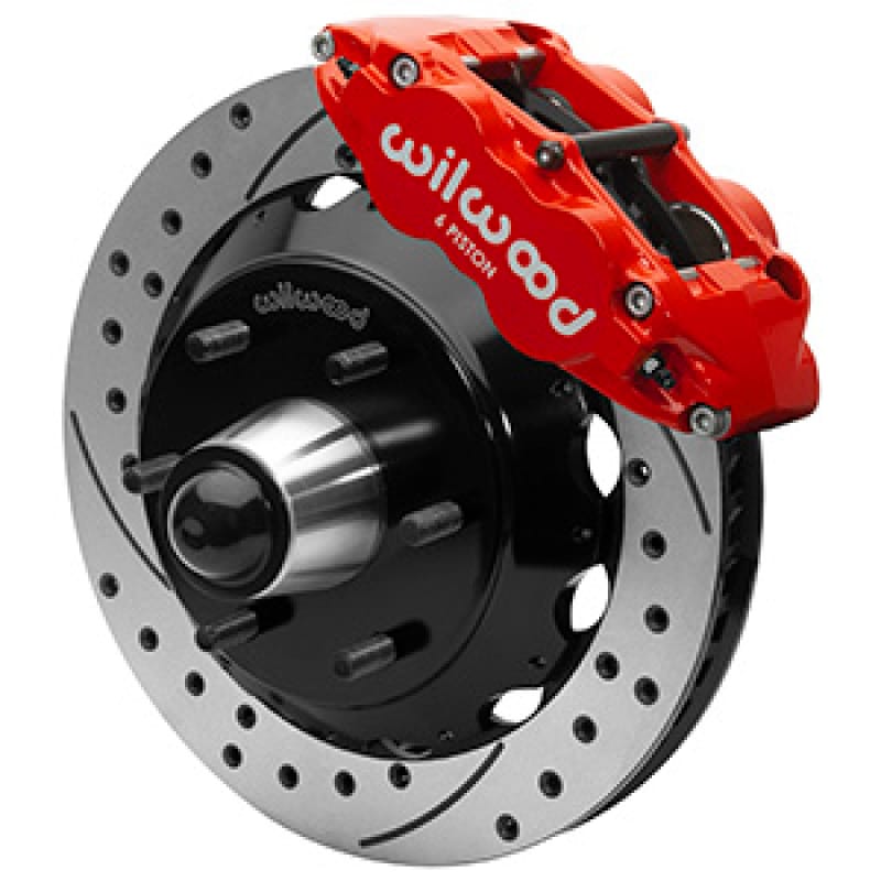 Wilwood — Wilwood 63-87 C10 CPP Spindle FNSL6R Front BBK 13in Drilled/Slotted 6x5.5 BC - Red