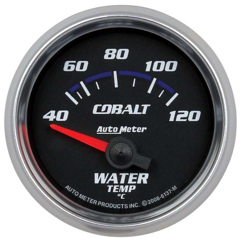 AutoMeter — Autometer Cobalt 52mm Short Sweep Electronic 40-120 Deg C Water Temperature Gauge
GA 2" WTMP 120C E CB