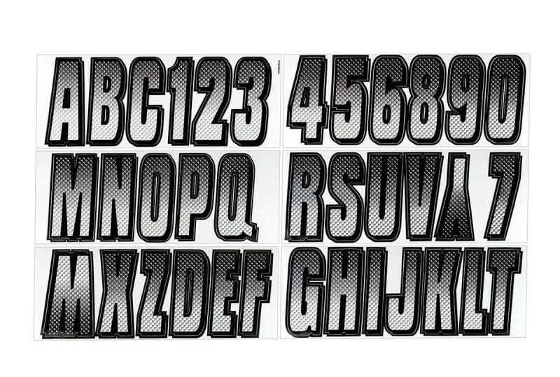 Hardline — Hardline Boat Lettering Registration Kit 3 in. - 300 White/Black