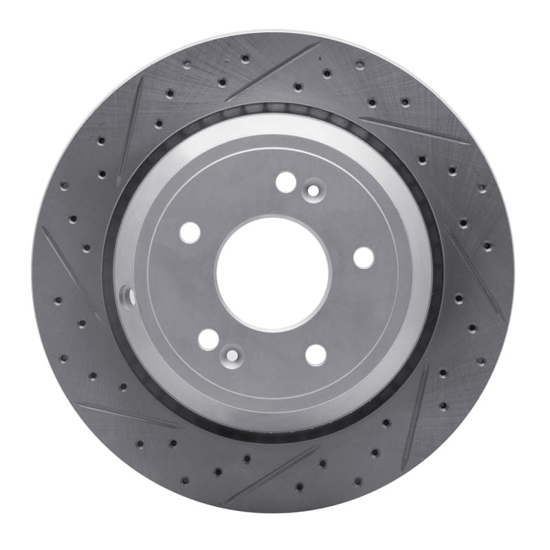 R1 Concepts — R1 11-17 Hyundai Equus Rear Left Drilled & Slotted Geo-Carbon Rotor