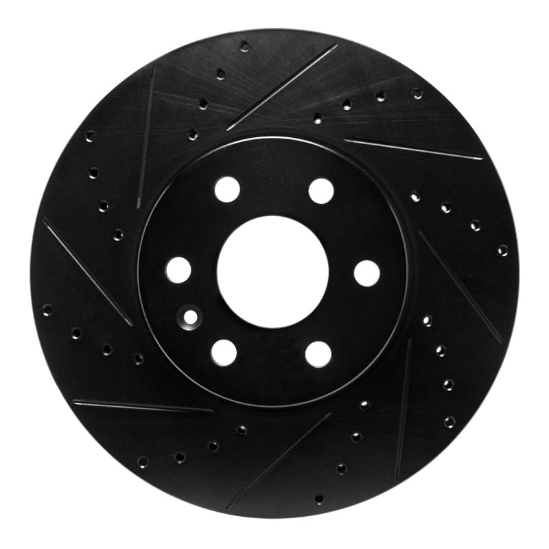 R1 Concepts — R1 21-22 Chevrolet Colorado Front Left Drilled & Slotted Black Brake Rotor