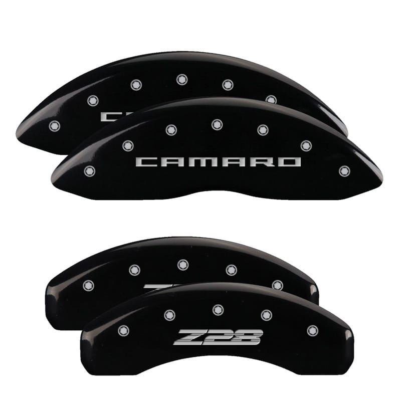 MGP — MGP 4 Caliper Covers Engraved Front Gen 5/Camaro Engraved Rear Gen 5/Z28 Black finish silver ch
Caliper Covers