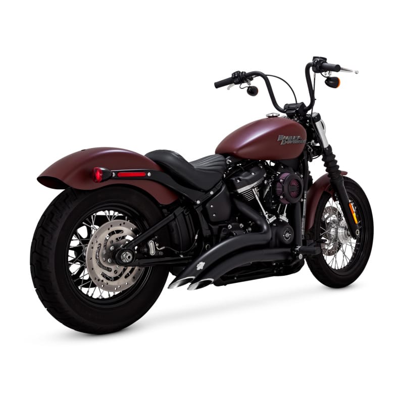 Vance and Hines — Vance & Hines HD Softail 18-22 St Bob Big Radius 2-2 Black PCX Full System Exhaust