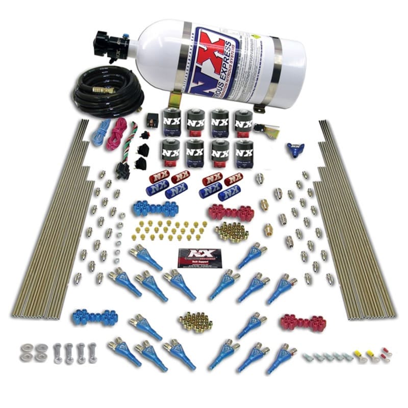 Nitrous Express — Nitrous Express Shark Dual Stage/Alc 16 Nozzles 8 Solenoids Nitrous Kit (200-1200HP) w/o Bottle
Injection System Kit
N2OSys