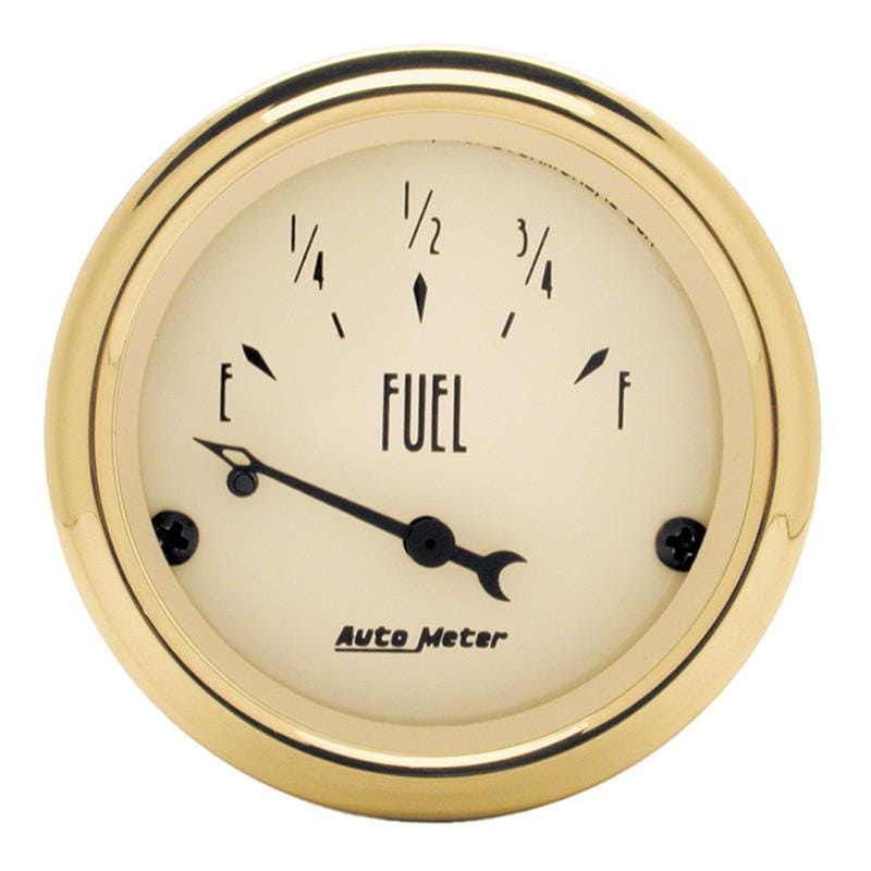 AutoMeter — AutoMeter Gauge Fuel Level 2-1/16in. 0 Ohm(e) to 30 Ohm(f) Elec Golden Oldies
2" FUEL LEVEL, 0 E/3