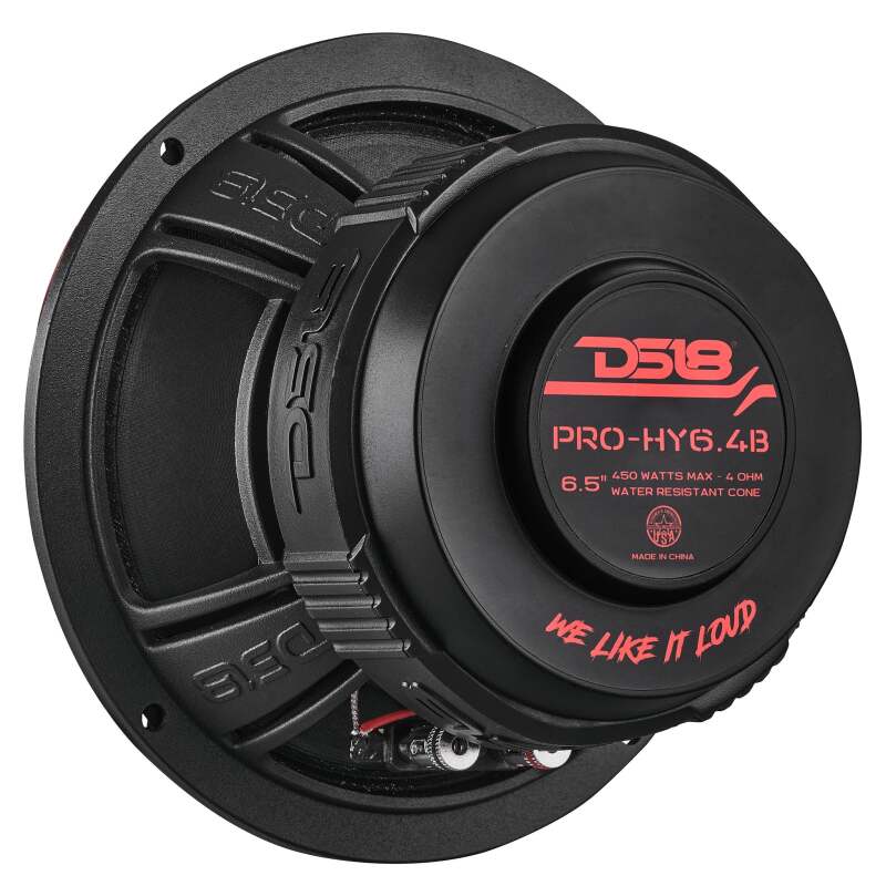 DS18 — DS18 6.5in 225 Watts RMS 4 ohm Mid-Range Loudspeaker w/ Water Resistant Cone