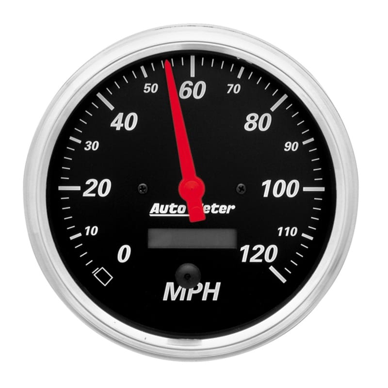 AutoMeter — Autometer Designer Black 5in 120 MPH Electronic Programmable w/ LCD ODO Gauge
GA 5" SPD ELEC DB