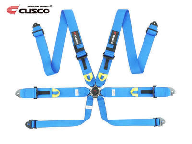 Cusco — Cusco Universal 6 Point 3in Shoulder 3in Lap w/Eyebolts (7/16-20UNF Thread) FIA Racing Harness- Blue