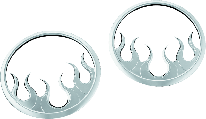 Kuryakyn — Kuryakyn Flame Speaker Grills For 14-Up Touring Models Chrome