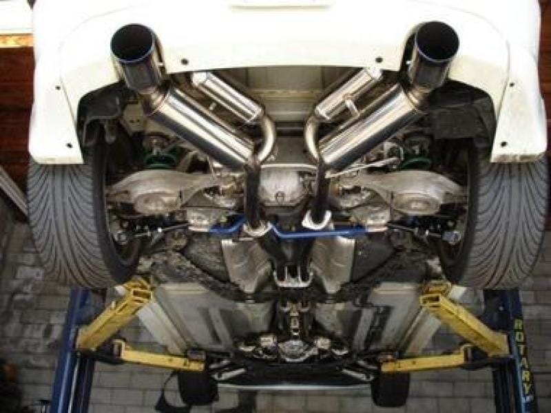 HKS — HKS 03-07 G35 Dual Hi-Power Ti Tip Catback Exhaust (SUS304 NO COATING)