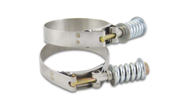 Vibrant — Vibrant Stainless Steel Spring Loaded T-Bolt Clamps (Pack of 2) - Clamp Range 4.78in-5.08in
4.78"-5.08"SprngClmp