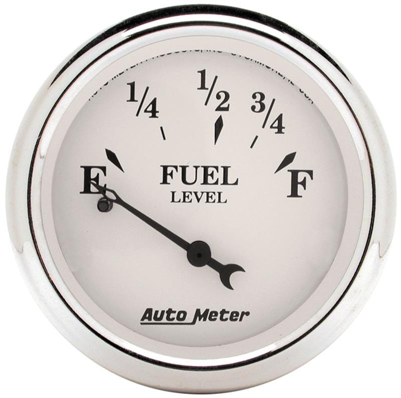 AutoMeter — GAUGE, FUEL LEVEL, 2 1/16", 0OE TO 30OF, ELEC, OLD TYME WHITE