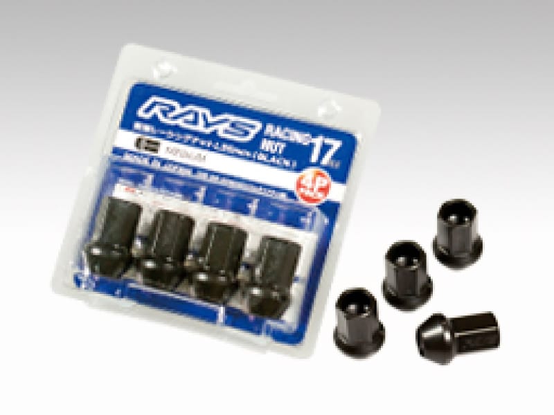 Rays — Rays 17 Hex Racing Lock Nut Set L35 Medium Type 12x1.25 - Black Chromate (4 Pieces)