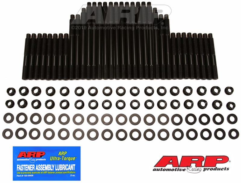 ARP — ARP SB Chevy Rodeck alum Black w/18A Chevy hds 12pt Head Stud Kit