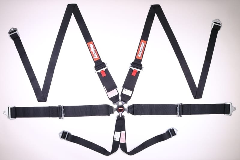 Racequip — RaceQuip Black SFI CAMLOCK 6pt PU Lap HNR Seat Belt