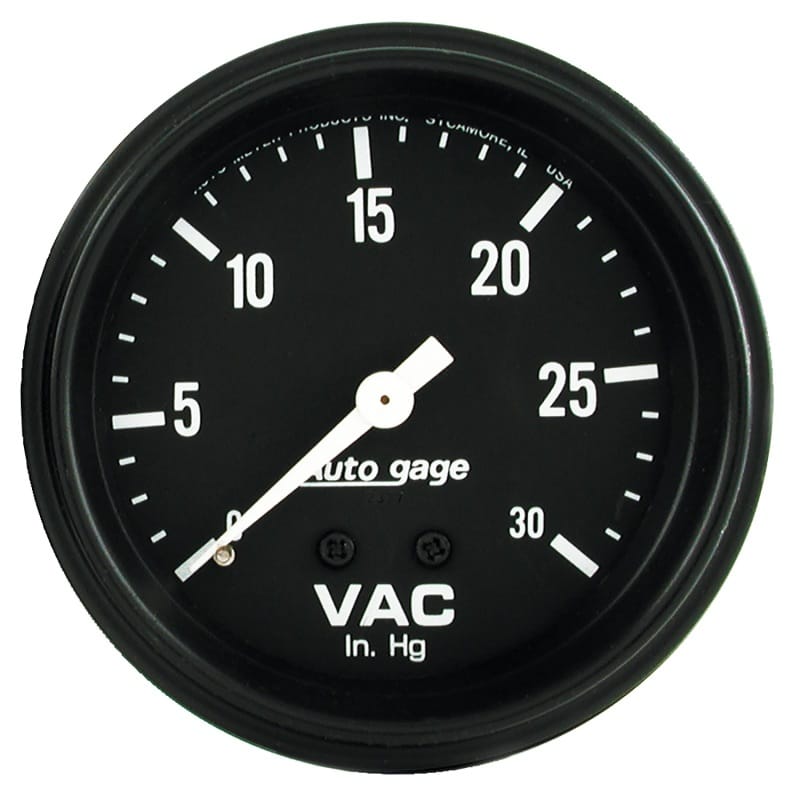 AutoMeter — Autometer AutoGage 2-5/8in. / 0-30 IN HG / Mechanical Full Sweep Vacuum Gauge
GA 2.6" VAC MECH AG