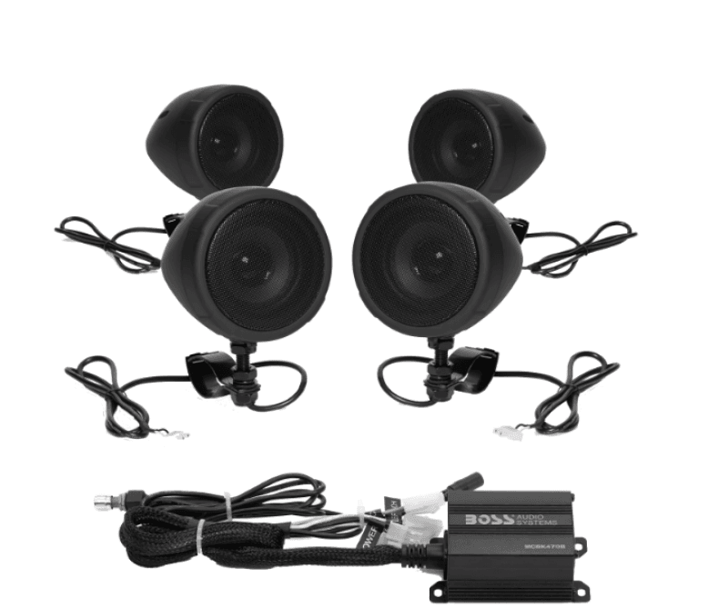 Boss Audio — Boss Audio Systems Motorcycle Speaker Amplifier/ Bluetooth/ 3in Speakers 2 Pair- Black