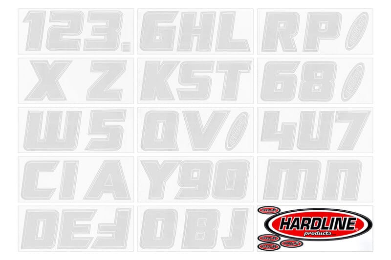 Hardline — Hardline Boat Lettering Registration Installation Kit 3 in. - 900 Silver