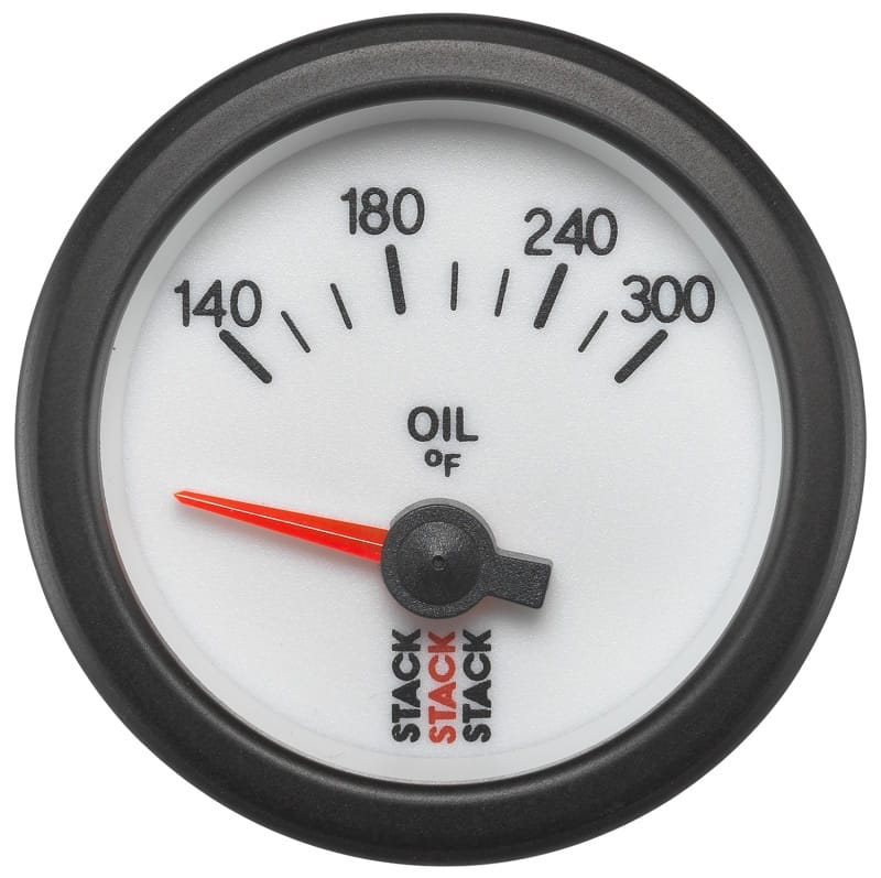 AutoMeter — Autometer Stack 52mm 140-300 Deg F 1/8in NPTF Electric Oil Temp Gauge - White
Ga OilT Elec Wt 300F