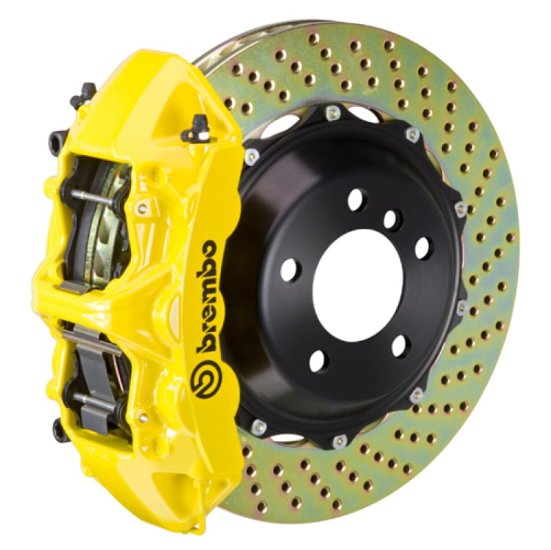 Brembo — Brembo 97-04 Corvette C5 Front GT BBK 6 Piston Cast 355x32 2pc Rotor Drilled- Yellow
