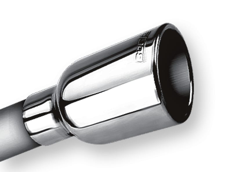 Borla — Borla 2.25in Inlet 3.19in Round Rolled Angle Cut Outlet x 5in Long Embossed Tip
ExhstTailPipeTip
Tip - Round