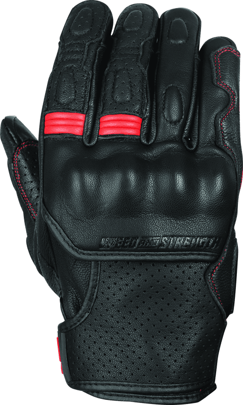 Speed and Strength — Speed and Strength Twist of Fate Leather Gloves Black/Red - 2XL