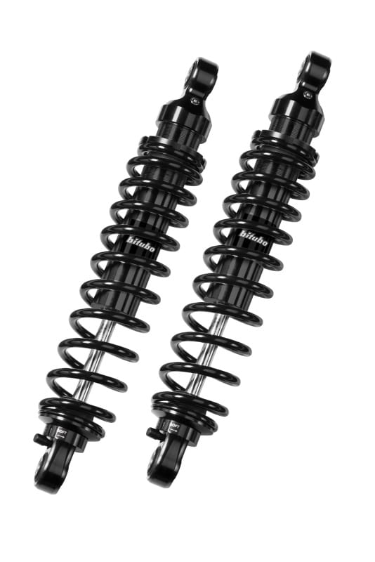 Bitubo Suspension — Bitubo WME0 Twinshocks Adjustable: Spring Preload, Rebound, Length 281mm, Dark Edition