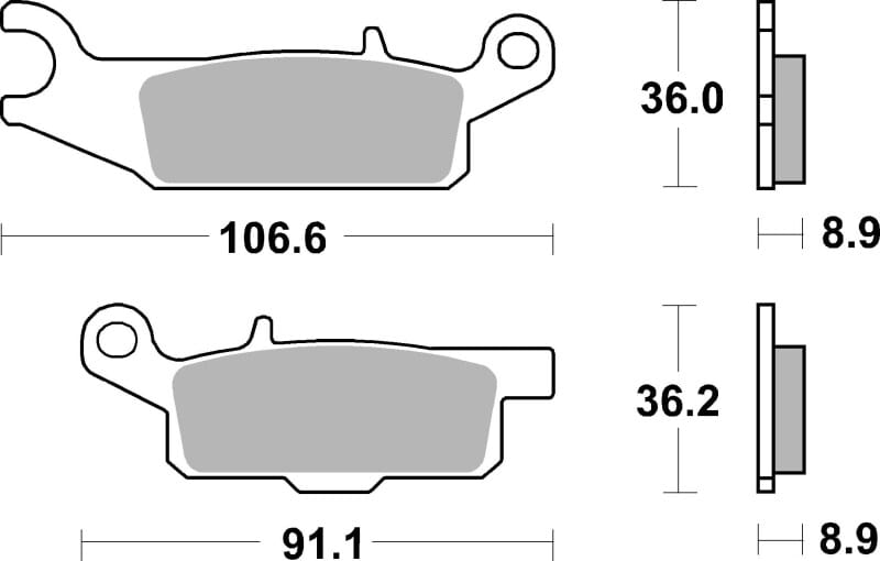 Brembo OE Powersports — Brembo OE 09-16 Yamaha YFM FGPW Grizzly Right 550cc Brake Pad - Rear