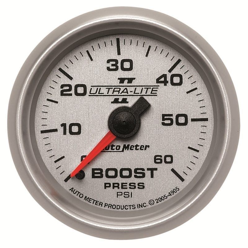AutoMeter — Autometer Ultra-Lite II 52mm 0-60 PSI Mechanical Boost Gauge
2-1/16" BOOST, 0-60