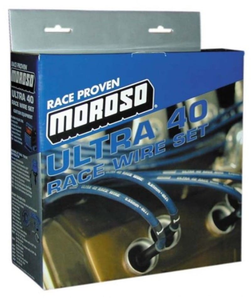 Moroso — Moroso GM LS Ignition Wire Set - Ultra 40 - Sleeved - 9.75in - Blue
