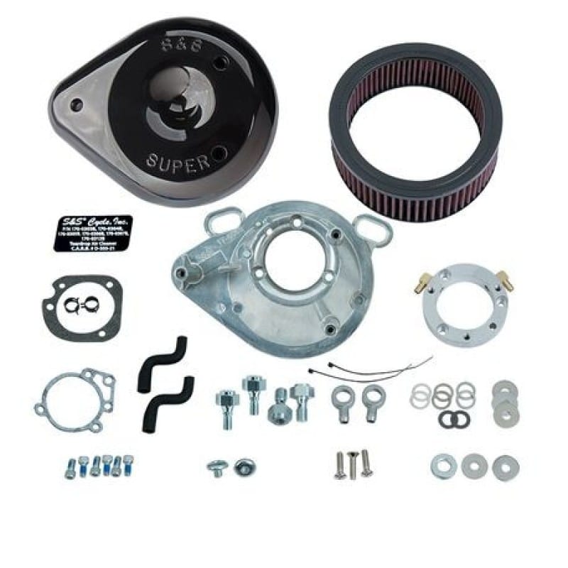 S&S Cycle — S&S Cycle 01-17 Stock EFI BT Models Teardrop Air Cleaner Kit - Gloss Black