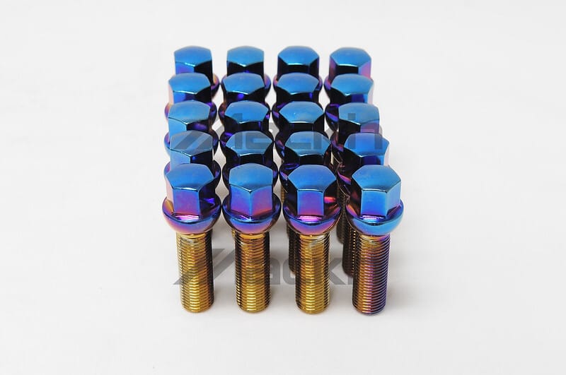 Wheel Mate — Wheel Mate Mevius 17 Hex 14x1.25 40mm Cone 60 Deg Tap Blue Neon Lug Bolt - Set of 20