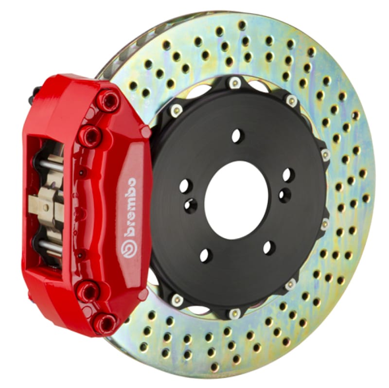 Brembo — Brembo 92-98 318i/325i (Excl. xDrive) Front GT BBK 4 Piston Cast 2pc 320x28 2pc Rotor Drilled-Red