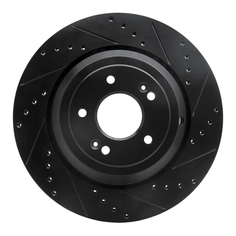 R1 Concepts — R1 17-19 Genesis G90 Rear Right Drilled & Slotted Black Brake Rotor
R1 Brake Rotor Drill