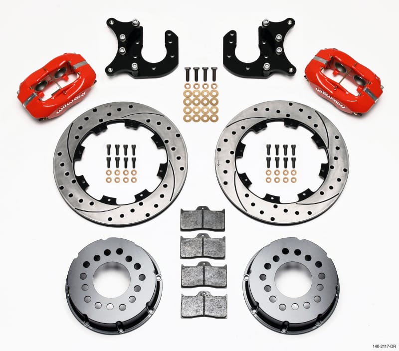 Wilwood — Wilwood Forged Dynalite P/S Rear Kit Drilled Red Mopar-Dana 2.36in Offset
BRAKE KIT