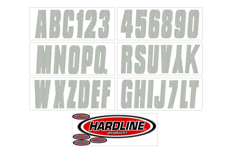 Hardline — Hardline Boat Lettering Registration Kit 3 in. - 350 Silver Solid