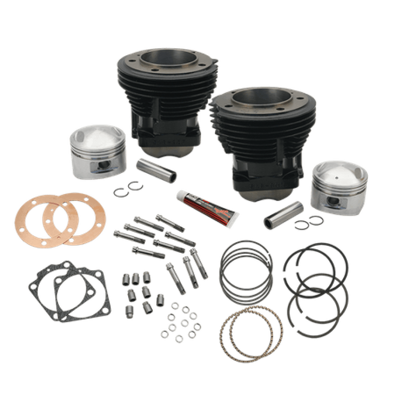 S&S Cycle — S&S Cycle 66-84 BT 93in Standard Compression 3-5/8in Big Bore Cylinder & Piston Kit - Gloss Black