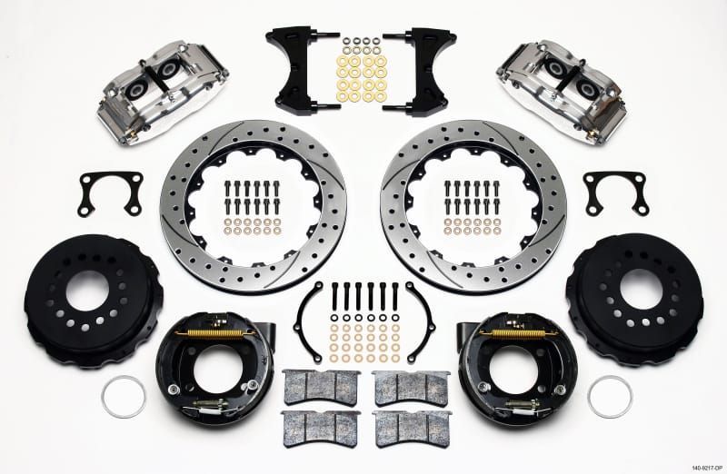 Wilwood — Wilwood Narrow Superlite 4R Rear P-Brk Kit 12.88in Drill Polish Big Ford Old Style 2.36in Offset
BRAKE KIT
