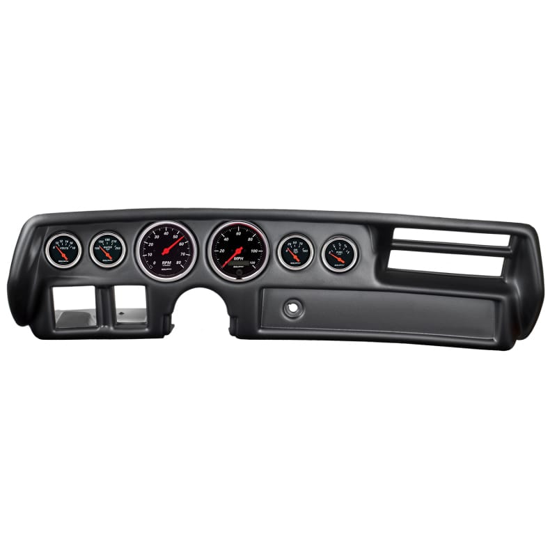 AutoMeter — Autometer Designer Black 70-72 Chevelle/ El Camino/ Malibu Dash Kit 6pc Tach/MPH/Fuel/Oil/WTMP/Volt
GA KT CHV MAL 70-72D
