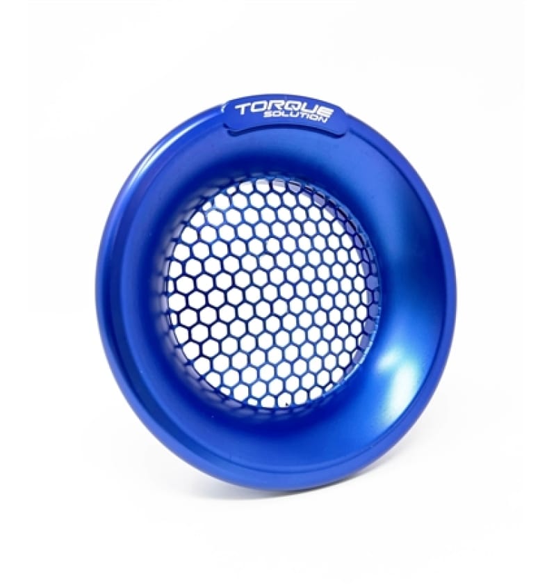Torque Solution — Torque Solution Billet Turbo Velocity Stack Shield For 4in Inlet - Blue