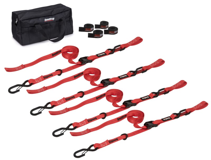 SpeedStrap — SpeedStrap 1In Motorcycle Tie-Down Kit - Red