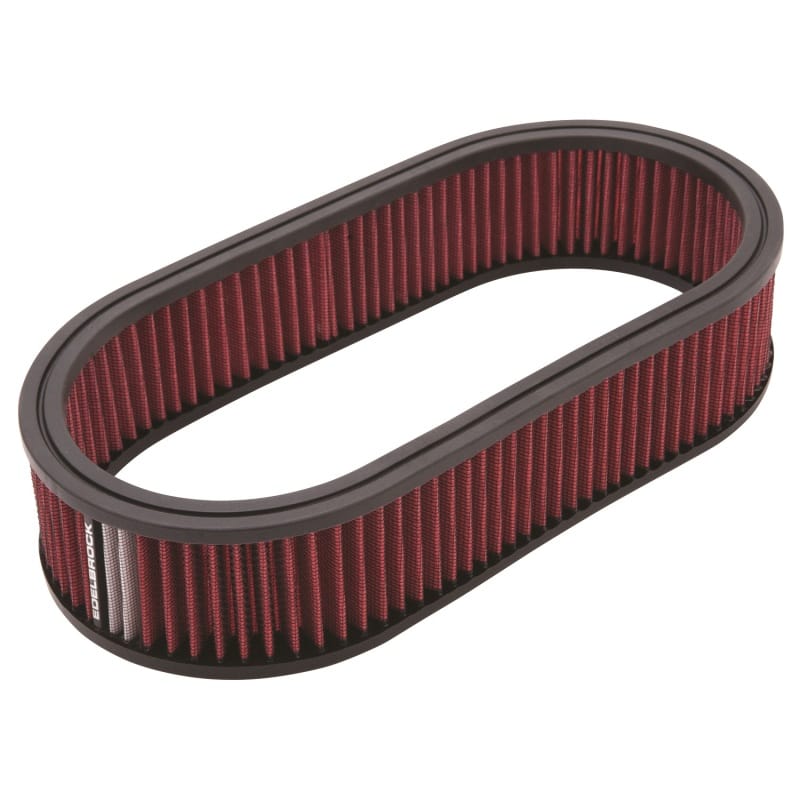 Edelbrock — Edelbrock Air Cleaner Element Oval 2 5In Tall Red w/ White Strip
CHROME/PRO-FLO