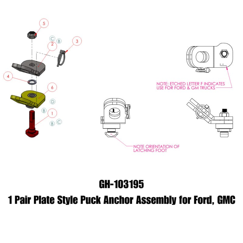 GEN-Y Hitch — Gen-Y Ford/GMC Plate Style Puck Safety Chain Anchor Assembly - Pair
Safety Chain Anchor