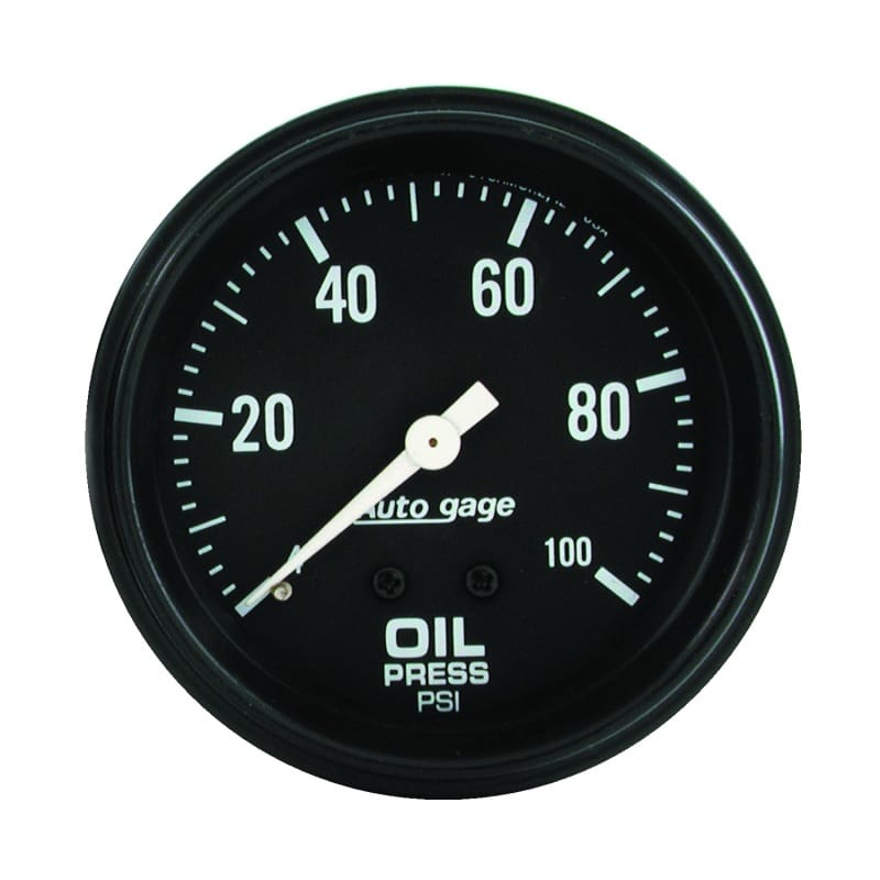 AutoMeter — Autometer AutoGage 2-5/8in Mechanical Black 0-100 PSI Oil Pressure Gauge
GA 2.6" OILP M AG