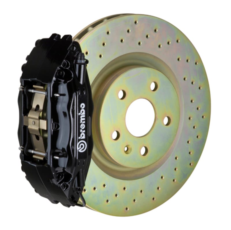Brembo — Brembo 16+ Camaro LS/LT/SS Front GT BBK 6 Piston Cast 355x32 1pc Rotor Drilled-Black