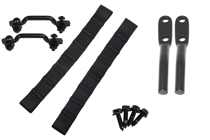 Kentrol — Kentrol Jeep Wrangler TJ Polished Stainless Door Strap Kit Black Powdercoat Stainless Steel