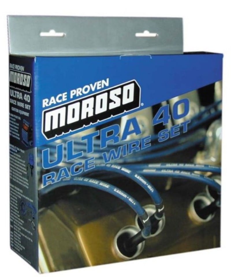 Moroso — Moroso Ford 289-302 Ignition Wire Set - Ultra 40 - Sleeved - Non-HEI - 135 Degree - Black