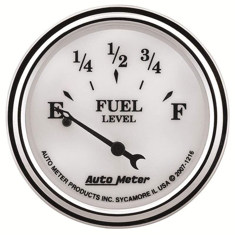 AutoMeter — GAUGE, FUEL LEVEL, 2 1/16" , 240OE TO 33OF, ELEC, OLD TYME WHITE II